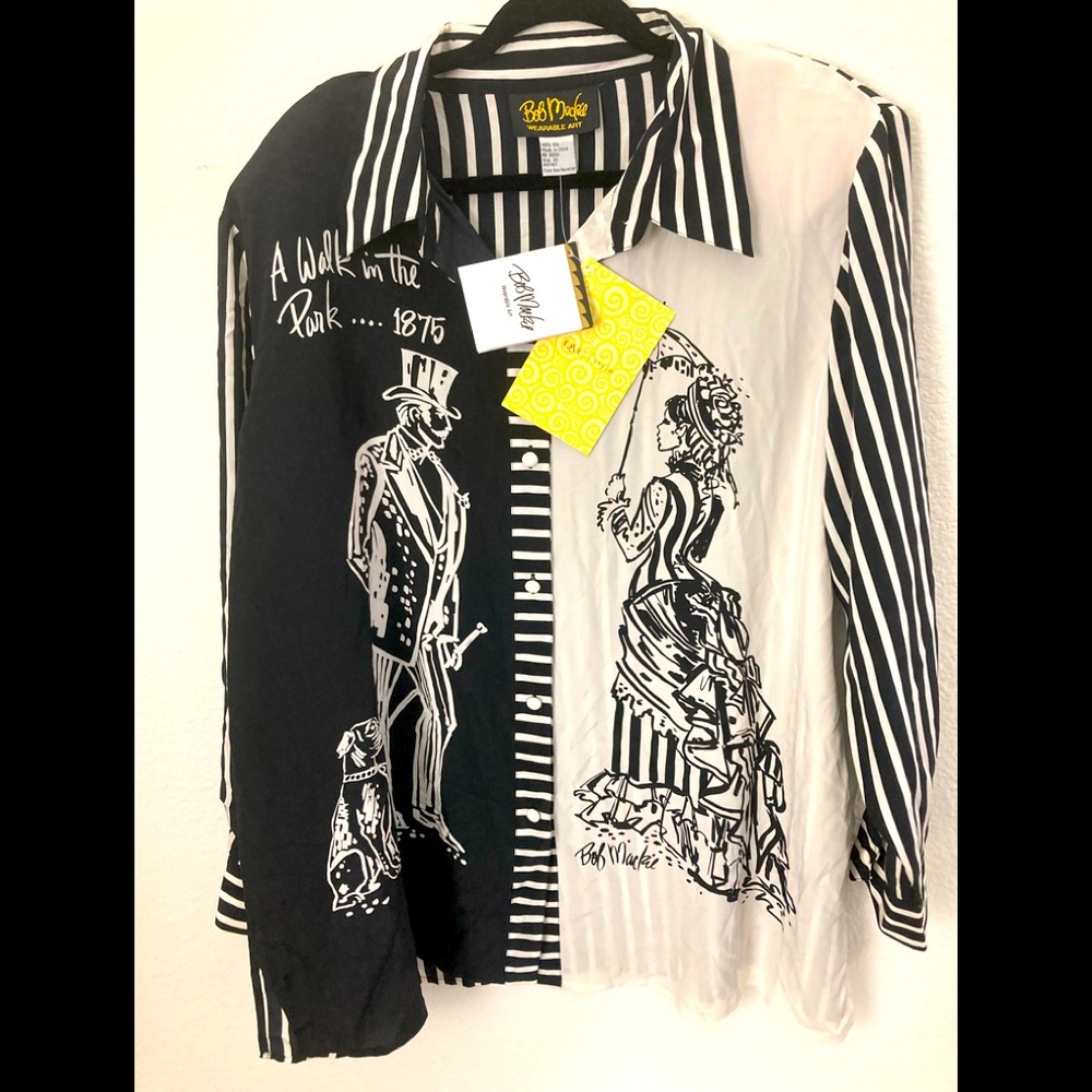 Bob Mackie wearable art shirt Walk in the park